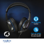 Nedis Gaming Headset | Over-Ear | Surround | USB Type-A | Fold-Away Mikrofon | 2.10 m | LED Nedis Gaming Headset | Over-Ear | Surround | USB Type-A | Fold-Away Mikrofon | 2.10 m | LED