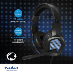 Nedis Gaming Headset | Over-Ear | Surround | USB Type-A | Fold-Away Mikrofon | 2.10 m | LED Nedis Gaming Headset | Over-Ear | Surround | USB Type-A | Fold-Away Mikrofon | 2.10 m | LED