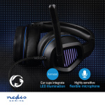 Nedis Gaming Headset | Over-Ear | Surround | USB Type-A | Fold-Away Mikrofon | 2.10 m | LED Nedis Gaming Headset | Over-Ear | Surround | USB Type-A | Fold-Away Mikrofon | 2.10 m | LED