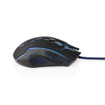 Nedis Gaming Mouse | Wired | 1200 / 1800 / 2400 / 3600 dpi | Justerbar DPI | Antall knapper: 6 | Programmerbare knapper | Right-Handed | 1.50 m | LED