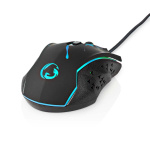 Nedis Gaming Mouse | Wired | 1200 / 1800 / 2400 / 3600 dpi | Justerbar DPI | Antall knapper: 6 | Programmerbare knapper | Right-Handed | 1.50 m | LED