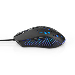 Nedis Gaming Mouse | Wired | 800 / 1200 / 2400 / 3200 / 4800 / 7200 dpi | Justerbar DPI | Antall knapper: 7 | Programmerbare knapper | Right-Handed | 1.50 m | RGB
