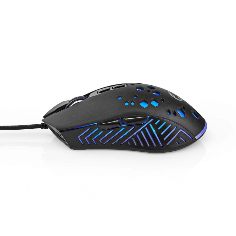 Nedis Gaming Mouse | Wired | 800 / 1200 / 2400 / 3200 / 4800 / 7200 dpi | Justerbar DPI | Antall knapper: 7 | Programmerbare knapper | Right-Handed | 1.50 m | RGB