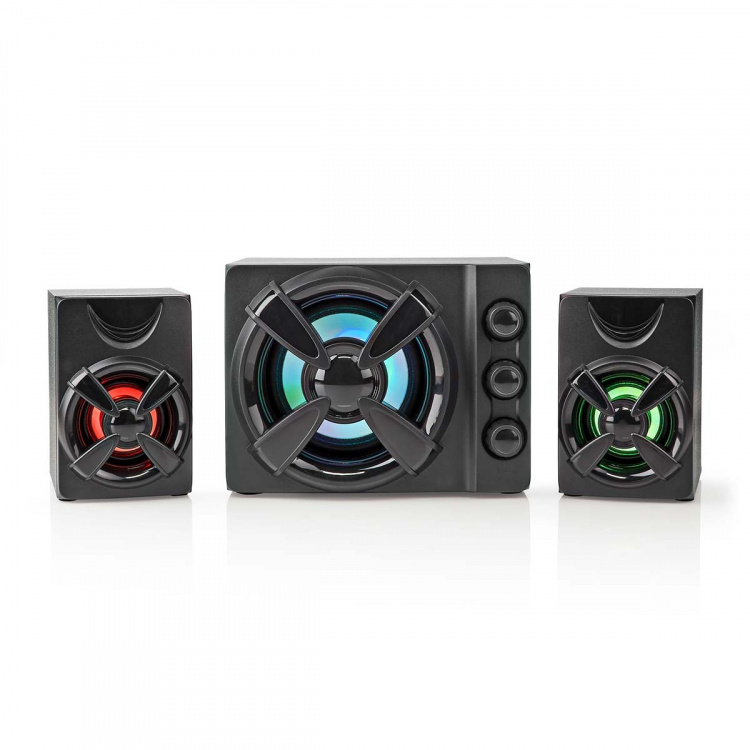 Nedis Gaming Speaker | Høyttalerkanaler: 2.1 | USB-Strøm | 3.5 mm Han | 33 W | LED | Volumkontroll Nedis Gaming Speaker | Høyttalerkanaler: 2.1 | USB-Strøm | 3.5 mm Han | 33 W | LED | Volumkontroll