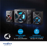 Nedis Gaming Speaker | Høyttalerkanaler: 2.1 | USB-Strøm | 3.5 mm Han | 33 W | LED | Volumkontroll Nedis Gaming Speaker | Høyttalerkanaler: 2.1 | USB-Strøm | 3.5 mm Han | 33 W | LED | Volumkontroll