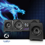 Nedis Gaming Speaker | Høyttalerkanaler: 2.2 | USB-Strøm | 3.5 mm Han | 48 W | LED | Volumkontroll Nedis Gaming Speaker | Høyttalerkanaler: 2.2 | USB-Strøm | 3.5 mm Han | 48 W | LED | Volumkontroll
