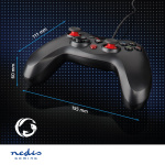 Nedis Gamepad | USB Type-A | USB-Strøm | PC | Antall knapper: 12 | Kabellengde: 1.60 m | Sort