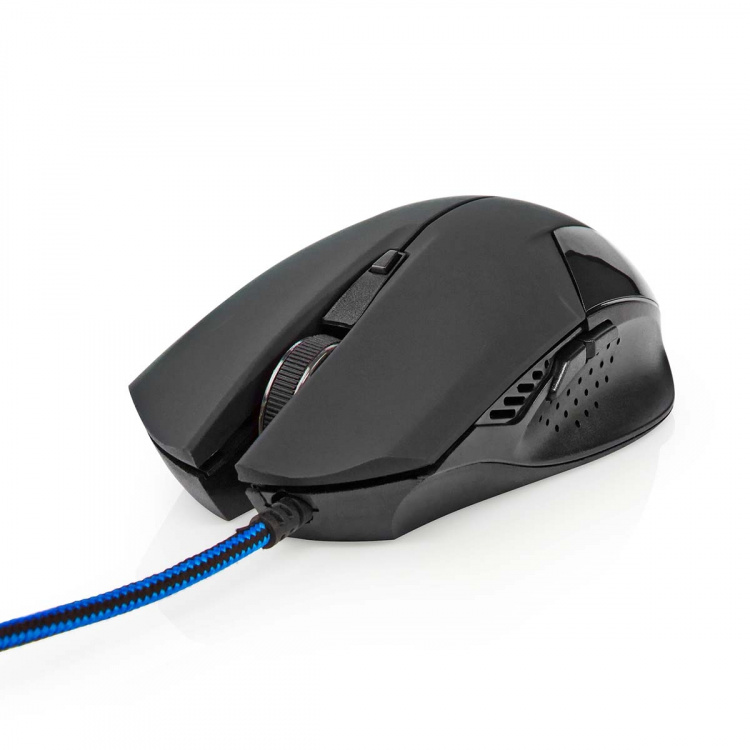 Nedis Gaming Mouse | Wired | 1200 / 2400 / 4800 / 7200 dpi | Justerbar DPI | Antall knapper: 6 | Programmerbare knapper | Right-Handed | 1.50 m | Uten Lighting Nedis Gaming Mouse | Wired | 1200 / 2400 / 4800 / 7200 dpi | Justerbar DPI | Antall knapper: 6 | Programmerbare knapper | Right-Handed | 1.50 m | Uten Lighting