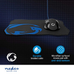 Nedis Gaming Mouse & Mouse Pad Set | Wired | 1200 / 2400 / 4800 / 7200 dpi | Justerbar DPI | Antall knapper: 6 | Right-Handed | 1.50 m | Uten Lighting Nedis Gaming Mouse & Mouse Pad Set | Wired | 1200 / 2400 / 4800 / 7200 dpi | Justerbar DPI | Antall knapper: 6 | Right-Handed | 1.50 m | Uten Lighting