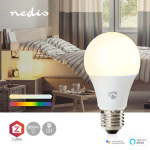 Nedis SmartLife Fullfarge LED-Pære | E27 | 806 lm | 9 W | RGB / Varm til avkjølt hvitt | 2200 - 6500 K | Android™ / IOS | pære | 1 stk