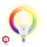 Nedis SmartLife Fullfarge LED-Pære | E14 | 470 lm | 4.90 W | RGB / Varm til avkjølt hvitt | 2200 - 6500 K | Android™ / IOS | Lyshvit | 1 stk