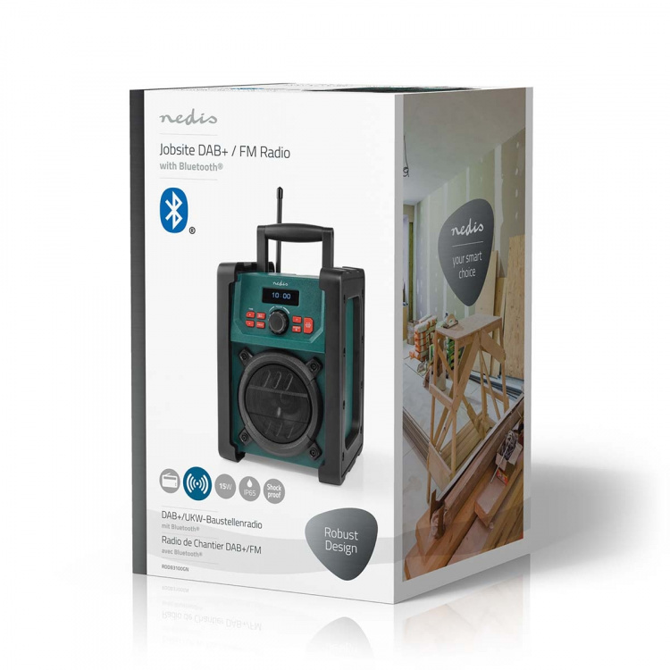 Nedis DAB+ Radio | Jobsite Radio | DAB+ / FM | 2.2 