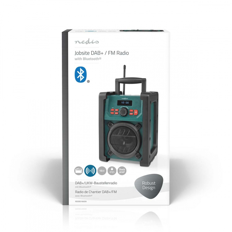 Nedis DAB+ Radio | Jobsite Radio | DAB+ / FM | 2.2 