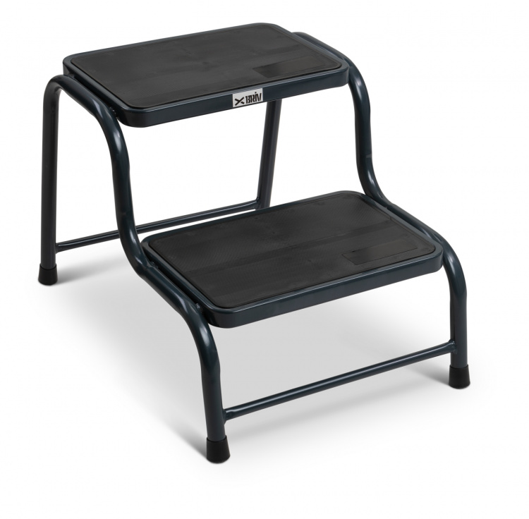 Fotskammel i metall med 2 trinn, 43x62x42 cm