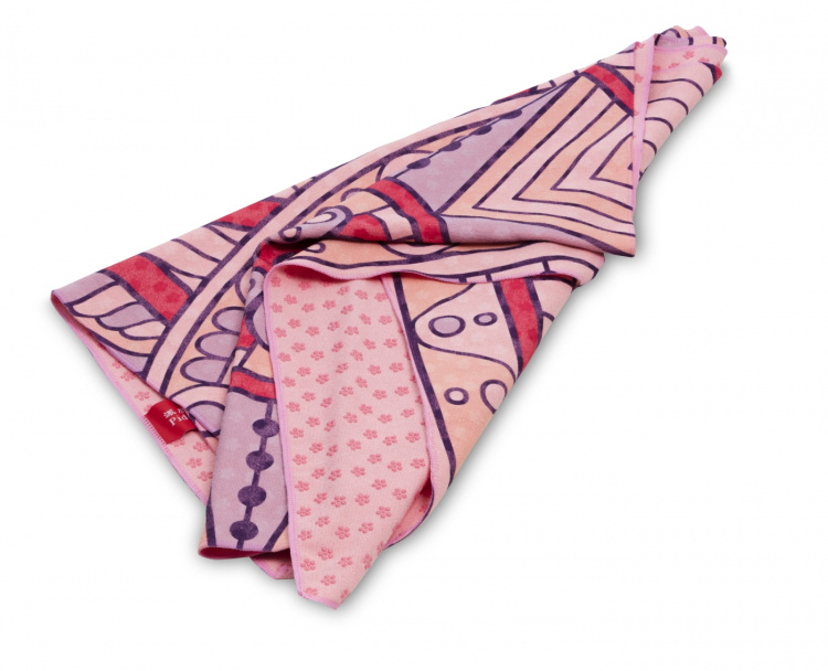 Sklisikkert yogahåndkle Mandala Pink 180x60 cm