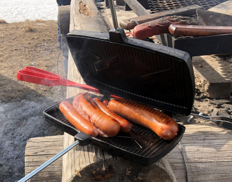Grilljern Stort støpejern dobbelt
