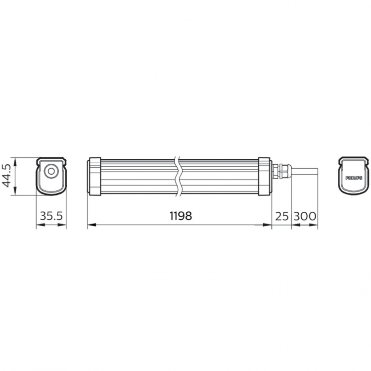 Philips ProjectLine Taklampe 120cm 34W 3400lm IP65