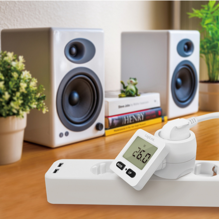 LogiLink Energimåler med kostnadsberegning Roterbart display LogiLink Energimåler med kostnadsberegning Roterbart display