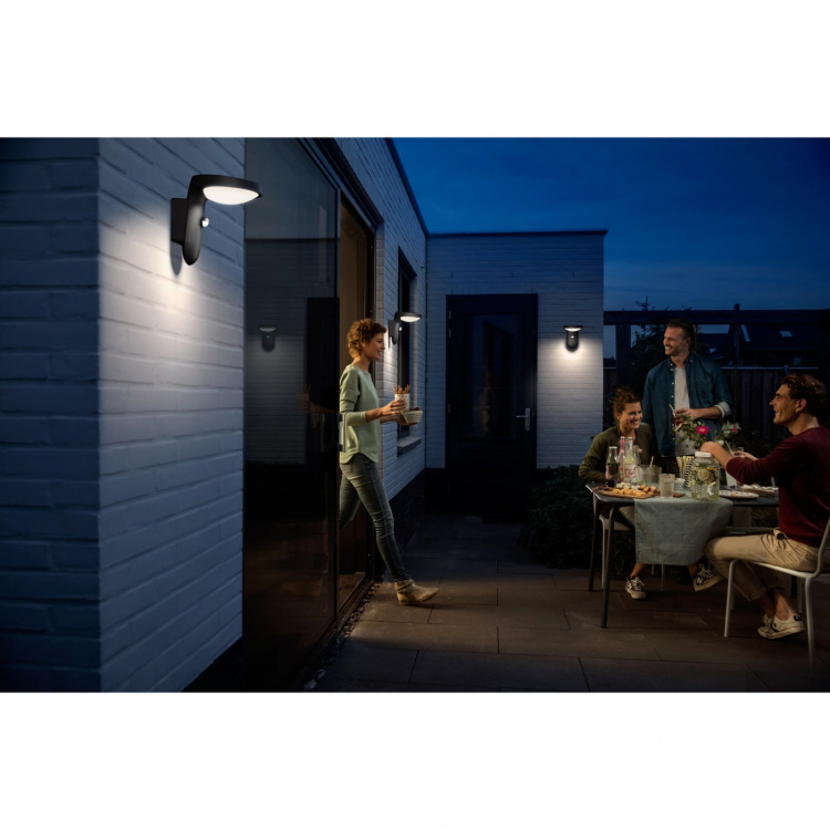 Philips Tyla Vegglampe Solar IR-sensor Ultraeffektiv LED 255lm IP44 Antracitt