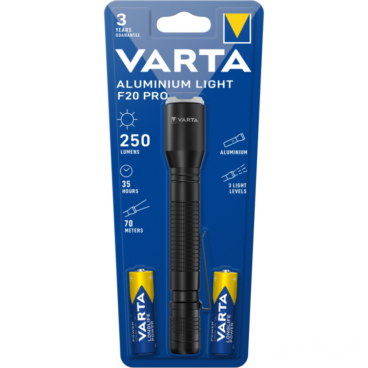 Varta Aluminium Light F20 Pro lommelykt 250 lm