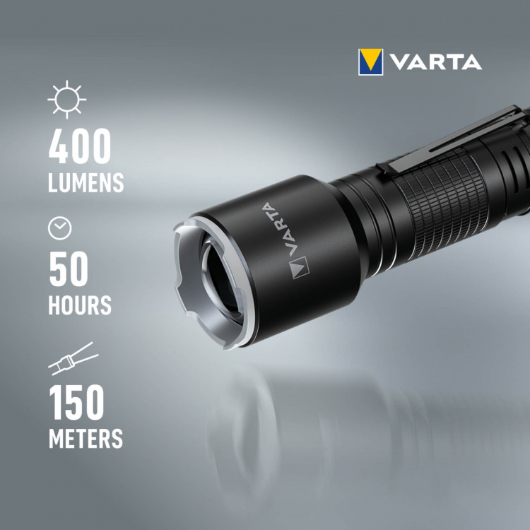 Varta Aluminium Light F30 Pro lommelykt 400 lm Varta Aluminium Light F30 Pro lommelykt 400 lm
