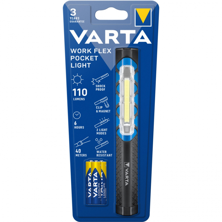 Varta Work Flex Pocket Light Arbeidslys IP54 110lm Varta Work Flex Pocket Light Arbeidslys IP54 110lm