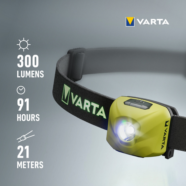 Varta Outdoor Sports Ultralight H30R hodelykt 300 lm gul