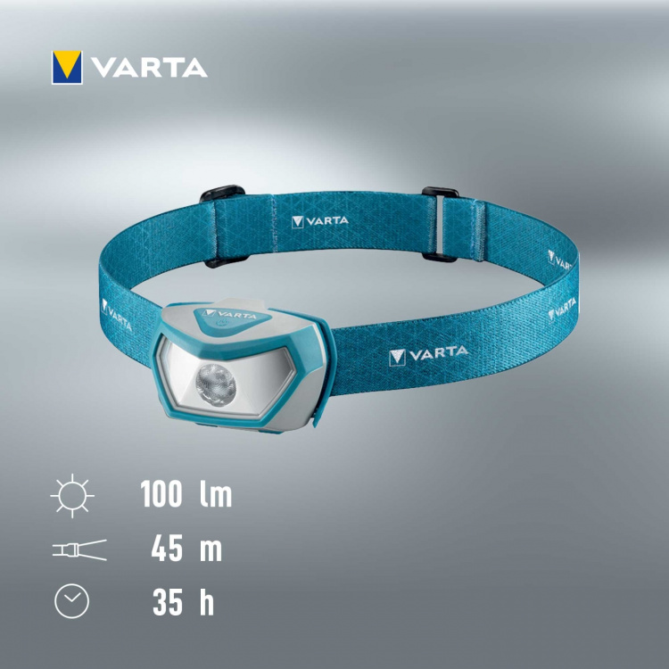 Varta Outdoor Sports H10 Pro hodelykt 100 lm blå Varta Outdoor Sports H10 Pro hodelykt 100 lm blå