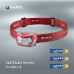 Varta Outdoor Sports H20 Pro hodelykt 200 lm rød Varta Outdoor Sports H20 Pro hodelykt 200 lm rød