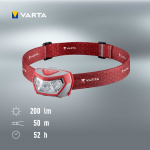 Varta Outdoor Sports H20 Pro hodelykt 200 lm rød Varta Outdoor Sports H20 Pro hodelykt 200 lm rød