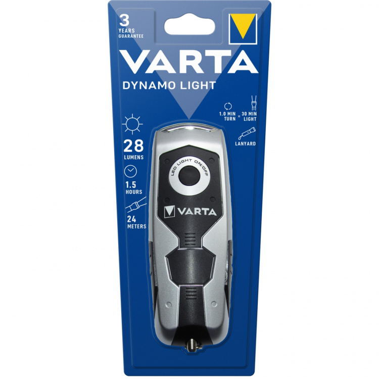 Varta Dynamo Light sveivelykt 28 lm sølv