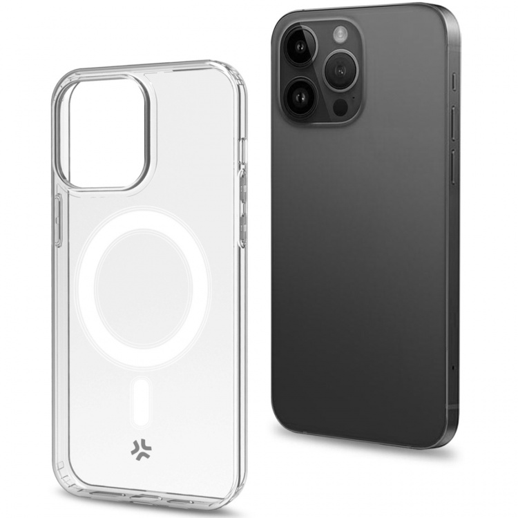 Celly Gelskinmag Magnetisk TPU-deksel iPhone 15 Pro Max Transparent Celly Gelskinmag Magnetisk TPU-deksel iPhone 15 Pro Max Transparent
