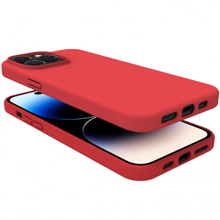Celly Cromo Mykt gummideksel til iPhone 15 Pro Red