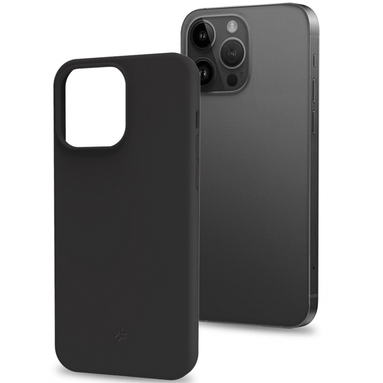 Celly Cromo Mykt gummideksel til iPhone 15 Pro Max Svart