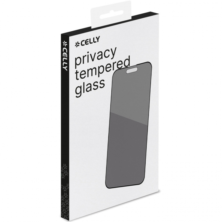 Celly Skjermbeskytter for personvern herdet glass iPhone 15
