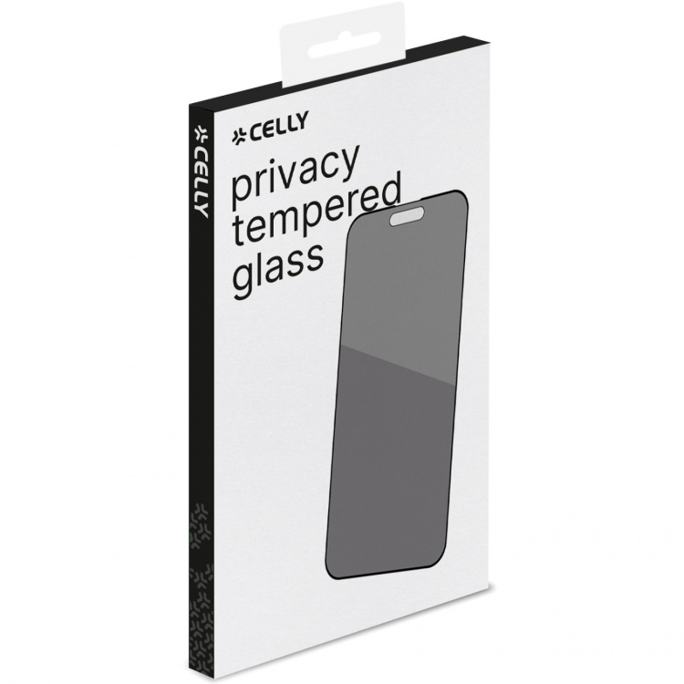 Celly Skjermbeskytter for personvern herdet glass iPhone 15 Pro Max