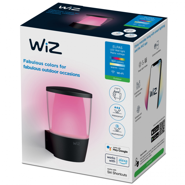 WiZ WiFi Smart Elpas vegglampe Farge + Varm-kald hvit 230V