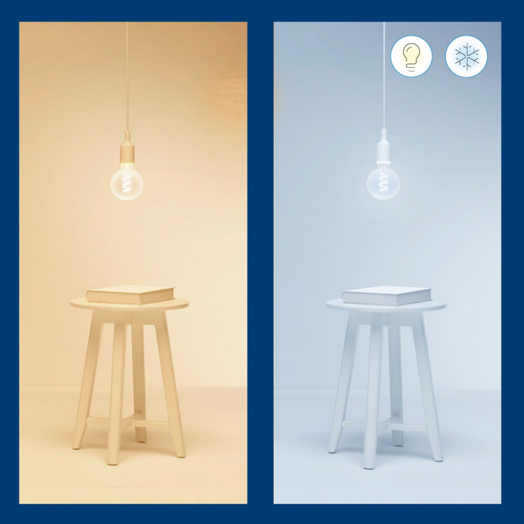 WiZ WiFi Smart LED E27 G95 40W Filament Farge + Varm-kald hvit 470lm WiZ WiFi Smart LED E27 G95 40W Filament Farge + Varm-kald hvit 470lm