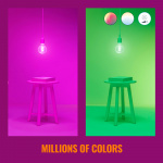 WiZ WiFi Smart LED E27 G95 40W Filament Farge + Varm-kald hvit 470lm WiZ WiFi Smart LED E27 G95 40W Filament Farge + Varm-kald hvit 470lm