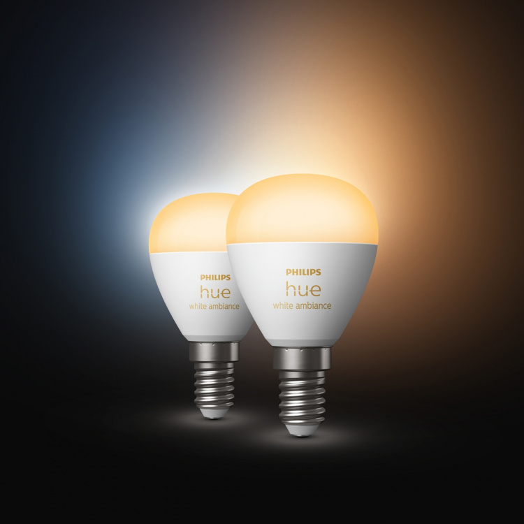 Philips Hue White Ambiance E14 Sphere 2-pakning