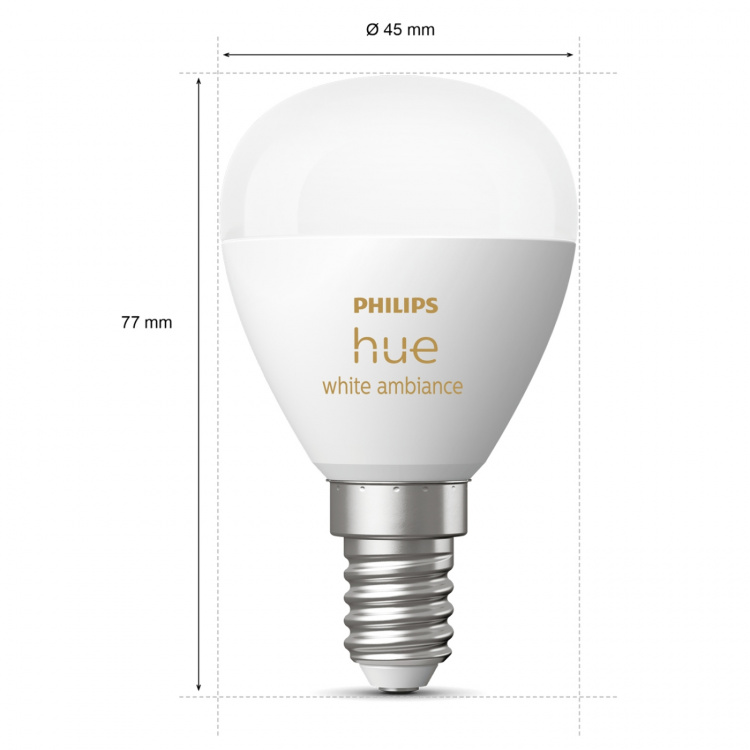 Philips Hue White Ambiance E14 Sphere 2-pakning