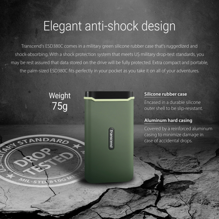 Transcend Bærbar SSD ESD380C USB-C 2 TB (R/W 2000 MB/s) Transcend Bærbar SSD ESD380C USB-C 2 TB (R/W 2000 MB/s)