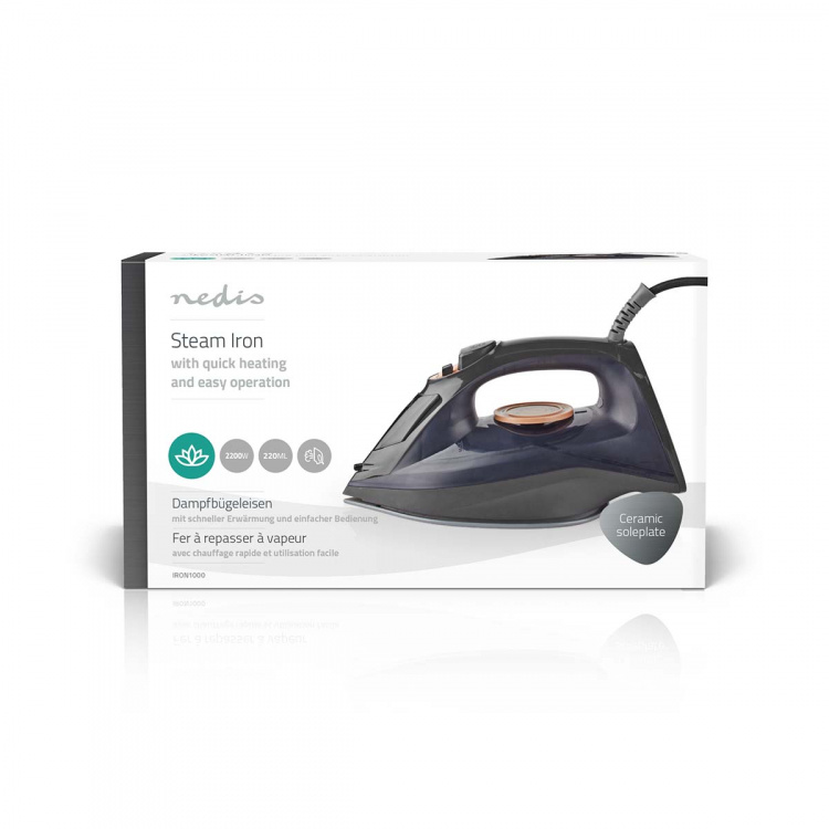 Nedis Steam Iron | 2200 W | 25 g/m | Steam shot | Keramisk | 0.26 l