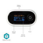 Nedis SmartLife Pulsoksymeter | Bluetooth® | LED | Anti-bevegelse interferens / Auditiv alarm / Oksygenmetning (SpO2) / Perfusjonsindeks / Puls / Sensor med høy presisjon | Hvit