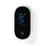 Nedis SmartLife Pulsoksymeter | Bluetooth® | LED | Anti-bevegelse interferens / Auditiv alarm / Oksygenmetning (SpO2) / Perfusjonsindeks / Puls / Sensor med høy presisjon | Hvit
