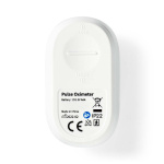 Nedis SmartLife Pulsoksymeter | Bluetooth® | LED | Anti-bevegelse interferens / Auditiv alarm / Oksygenmetning (SpO2) / Perfusjonsindeks / Puls / Sensor med høy presisjon | Hvit