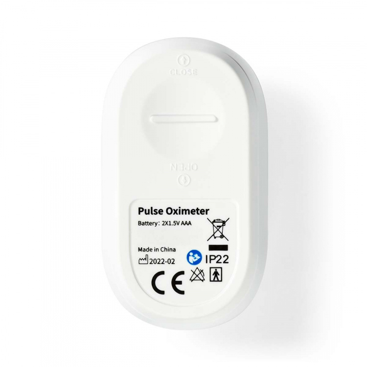 Nedis SmartLife Pulsoksymeter | Bluetooth® | LED | Anti-bevegelse interferens / Auditiv alarm / Oksygenmetning (SpO2) / Perfusjonsindeks / Puls / Sensor med høy presisjon | Hvit