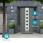 Nedis SmartLife-Klokke | RF, frequency 433 Mhz | Tilbehør til: WIFICDP10GY / WIFICDP30WT / WIFICDP40CWT | Batteri drevet / USB-Strøm | 4 Lyder | 4.5 V DC / 5 V DC | Justerbar volum | Hvit