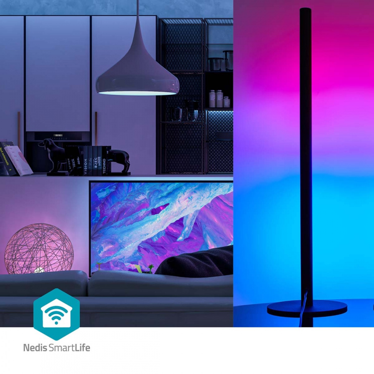 Nedis SmartLife humørlys | Wi-Fi | Tube | 600 lm | RGBIC / Varm til avkjølt hvitt | 2700 - 6500 K | 36 W | Metall | 2 stk