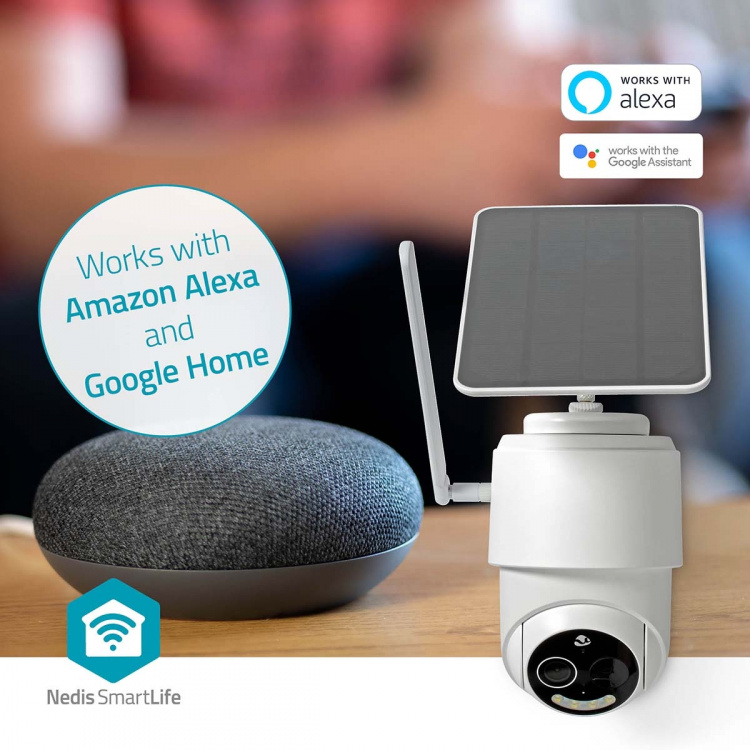 Nedis SmartLife Utendørs kamera | Full HD 1080p | Panorering og vipping | IP65 | Cloud Storage (valgfritt) / microSD (ikke inkludert) | 5 V DC | Med bevegelses sensor | Nattsyn | Hvit Nedis SmartLife Utendørs kamera | Full HD 1080p | Panorering og vipping | IP65 | Cloud Storage (valgfritt) / microSD (ikke inkludert) | 5 V DC | Med bevegelses sensor | Nattsyn | Hvit